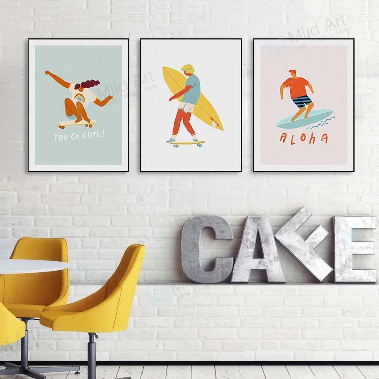 Colorful Fashion & Sports Surfing Cute Living Room Bedroom Hanging Poster Support Dropshipping Cuadros Decoracion Dormitorio
Colorful Fashion & Sports Surfing Cute Living Room Bedroom Hanging Poster Support Dropshipping Cuadros Decoracion Dormitorio