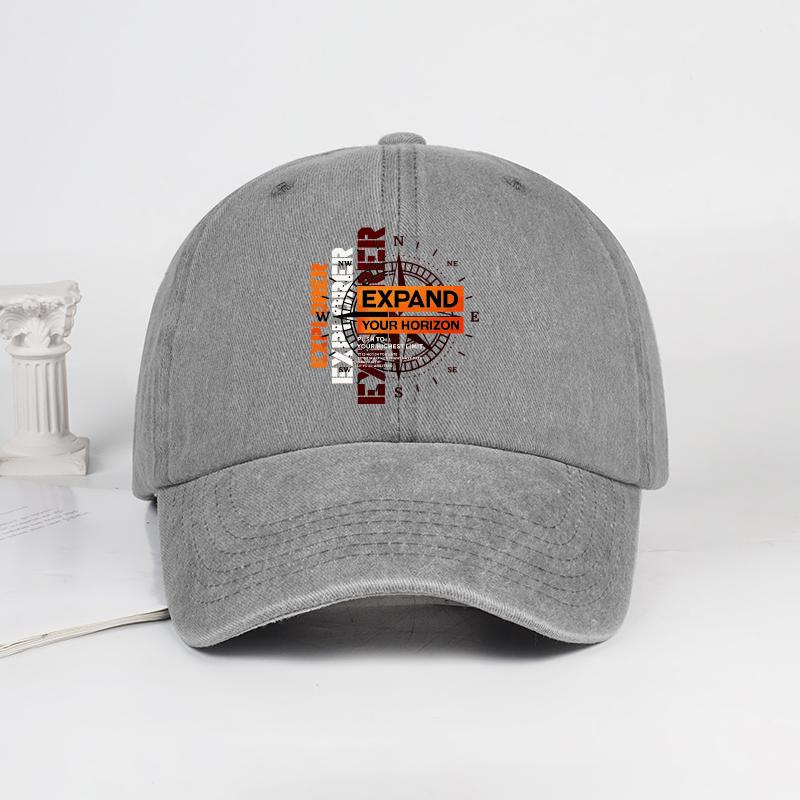Explorer Compass Print Washed Baseball Cap Adjustable Unisex Outdoor Hiking Travel Sun Hat сірий
Explorer Compass Print Washed Baseball Cap Adjustable Unisex Outdoor Hiking Travel Sun Hat сірий