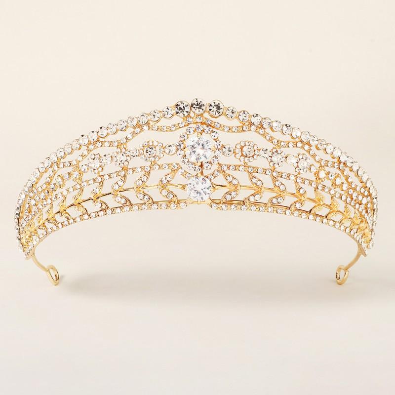 Shining Gold Rhinestones Crown Princess Birthday Party Retro Luxury Baroque Bride Headwear
Shining Gold Rhinestones Crown Princess Birthday Party Retro Luxury Baroque Bride Headwear