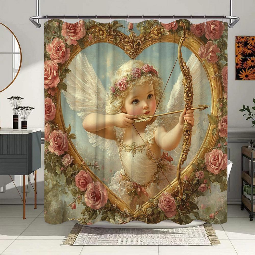Vintage Cupid with Roses Waterproof Shower Curtain for Modern Bathroom Decor, Stylish and Durable, Perfect for Home Use W90XH180cm
Vintage Cupid with Roses Waterproof Shower Curtain for Modern Bathroom Decor, Stylish and Durable, Perfect for Home Use W90XH180cm
