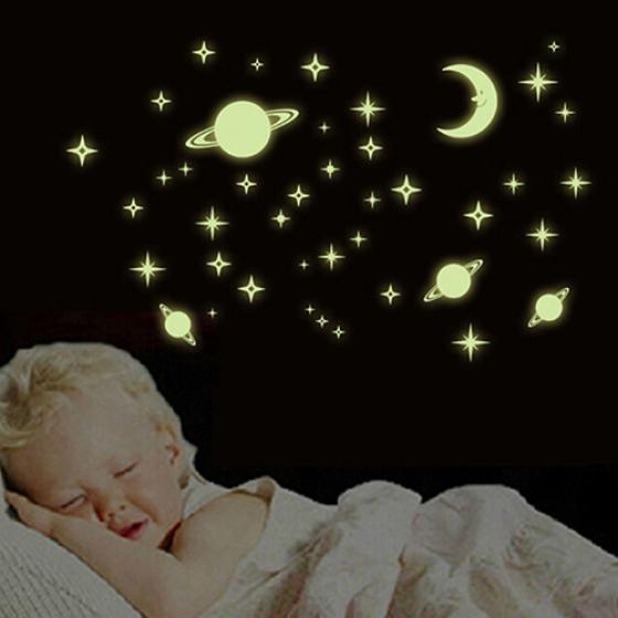 Творческий ночной темный светящийся космический узор с планетами, настенные наклейки, декор для спальни One Size 
Творческий ночной темный светящийся космический узор с планетами, настенные наклейки, декор для спальни One Size