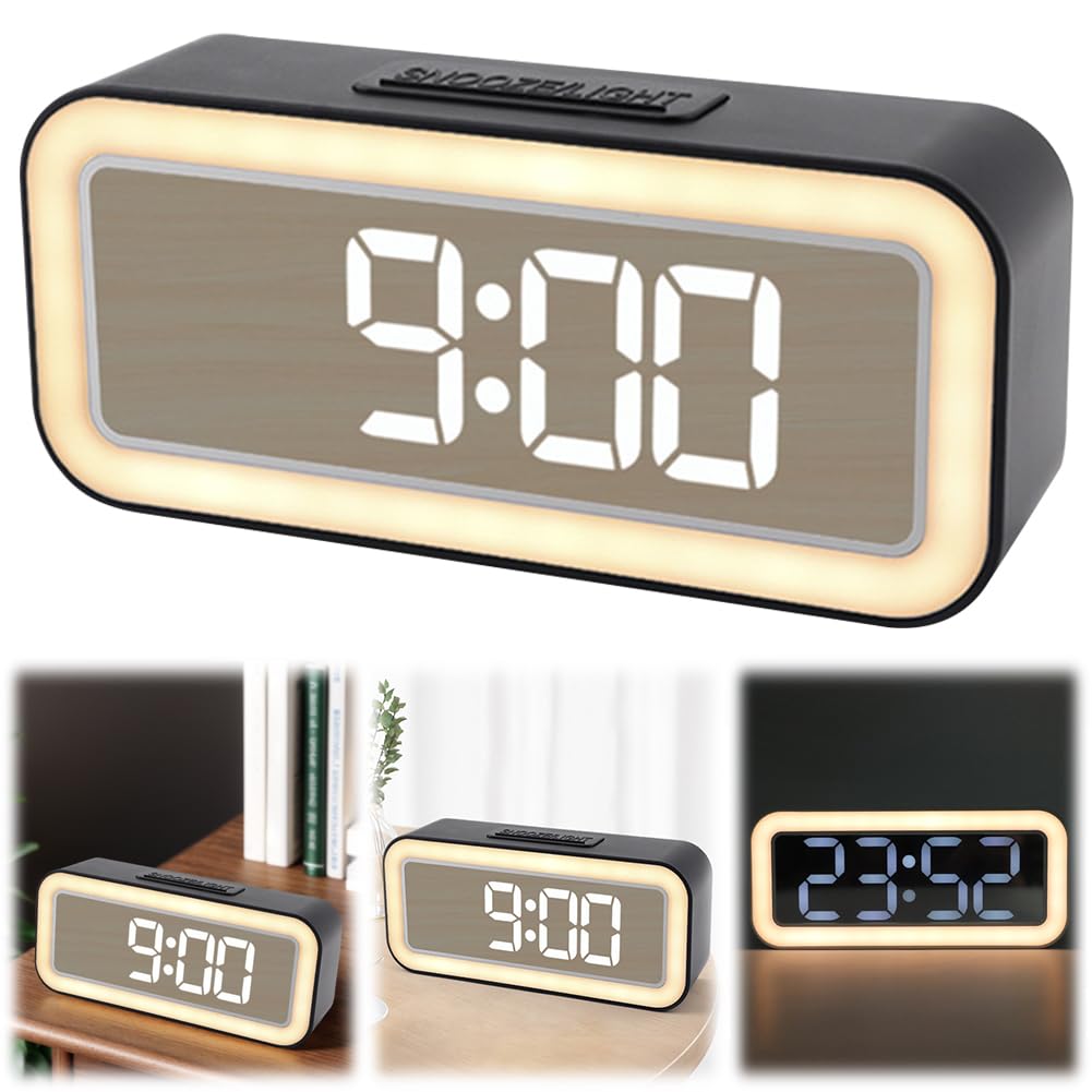 Mirror Surface LED Digital Alarm Clock Temperature Display Students Bedside Desktop Clock White
Mirror Surface LED Digital Alarm Clock Temperature Display Students Bedside Desktop Clock White