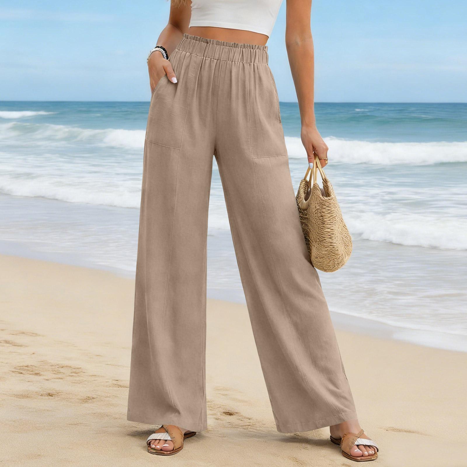 Women s Cotton Linen Pants Summer Wide Leg Casual Loose Drawstring High Waist Palazzo Pants Trousers With Pockets XL хакі
Women s Cotton Linen Pants Summer Wide Leg Casual Loose Drawstring High Waist Palazzo Pants Trousers With Pockets XL хакі