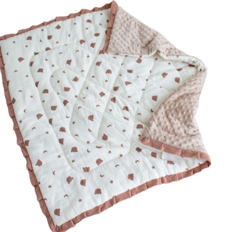 Lovely Kids Cotton Quilt Comfortable Baby Throw Blanket with Delicate Lace Edging for Toddlers Crib or Strollers
Lovely Kids Cotton Quilt Comfortable Baby Throw Blanket with Delicate Lace Edging for Toddlers Crib or Strollers