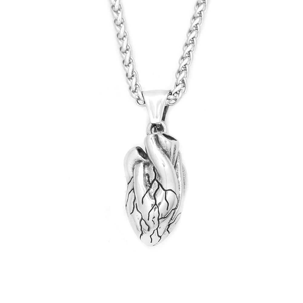Gothic Retro 3D Style Heart Pendant Necklaces for Men Women 316L Stainless Steel Hip Hop Personality Fashion Jewelry Wholesale 60CM
Gothic Retro 3D Style Heart Pendant Necklaces for Men Women 316L Stainless Steel Hip Hop Personality Fashion Jewelry Wholesale 60CM