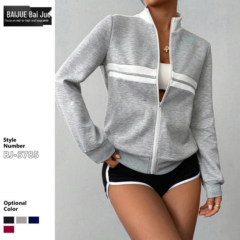 Striped Color Block Stand Collar Yoga Hoodie for Fitness & Outdoor Sports Large
Striped Color Block Stand Collar Yoga Hoodie for Fitness & Outdoor Sports Large