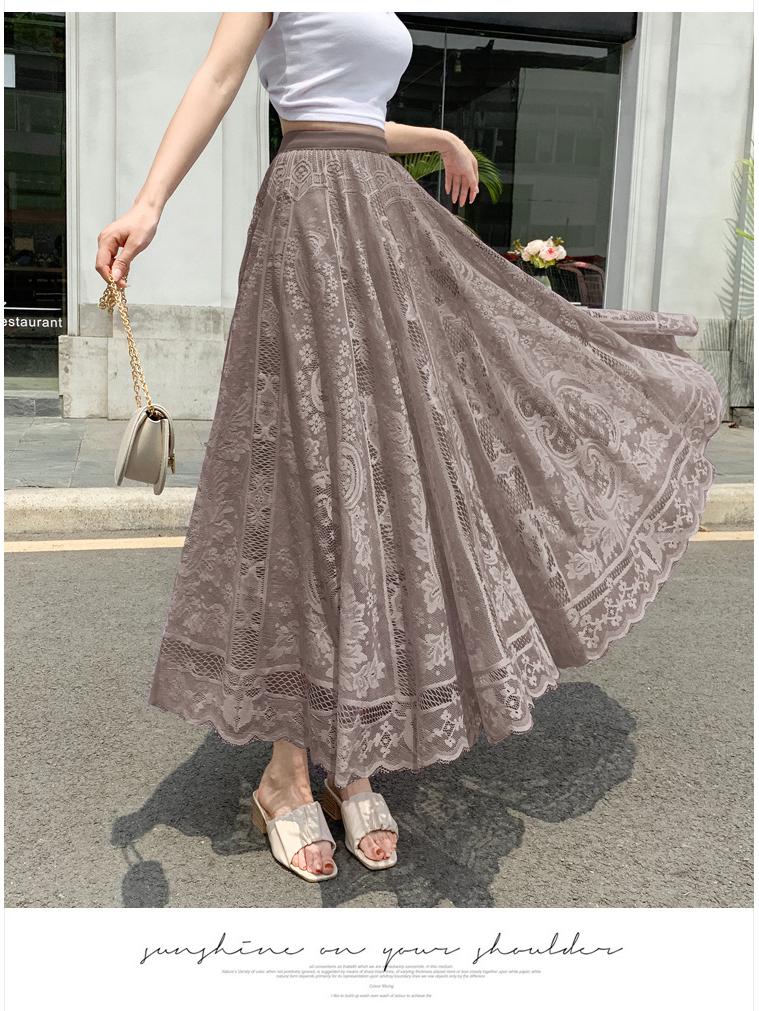 Юбка миди из ажурного фактурного кружева, весна-лето 2023 г. — женская, облегающая, с высокой талией, А-силуэта. One Size
Юбка миди из ажурного фактурного кружева, весна-лето 2023 г. — женская, облегающая, с высокой талией, А-силуэта. One Size