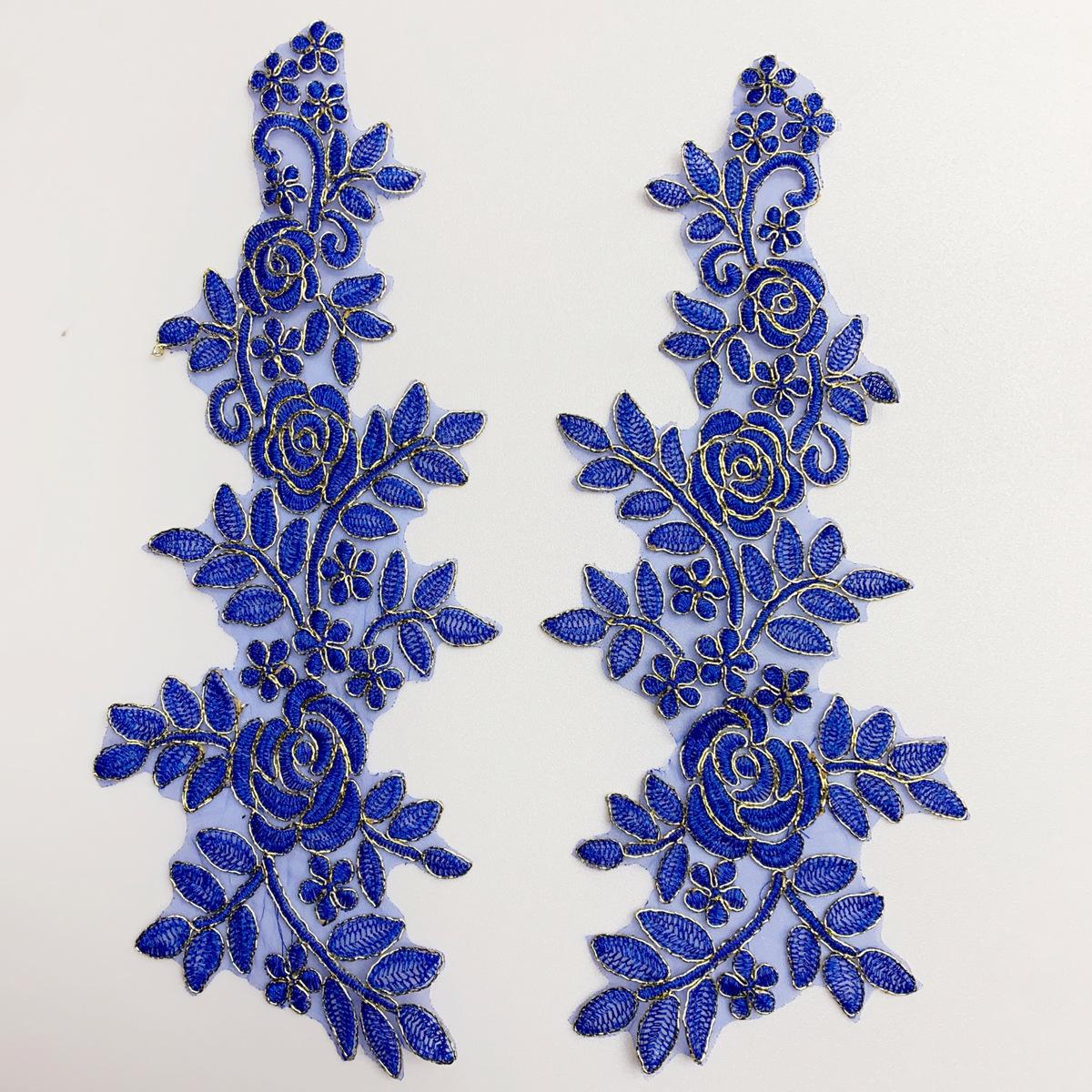 Changshu Moisturizing Hair Clothing, Embroidery Color Car Bone Lace Pair Decal Wedding Dress Accessories Lace Decal Diy 14X35CM * sapphire blue + gold stock
Changshu Moisturizing Hair Clothing, Embroidery Color Car Bone Lace Pair Decal Wedding Dress Accessories Lace Decal Diy 14X35CM * sapphire blue + gold stock