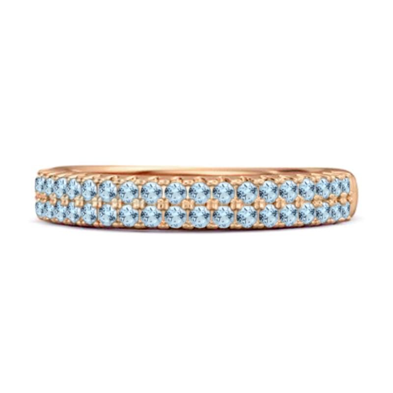 Blue Topaz Eternity Band Ring - Sterling Silver Rose Gold Vermeil 9.5 рожевий колір золота
Blue Topaz Eternity Band Ring - Sterling Silver Rose Gold Vermeil 9.5 рожевий колір золота