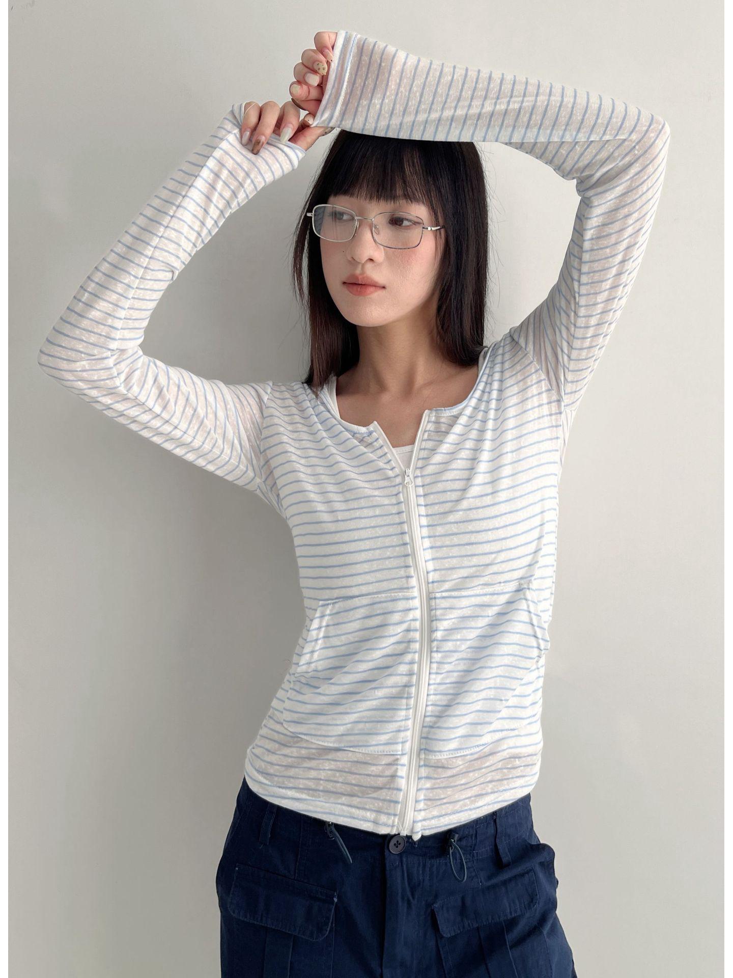 Yuyi 2026 Striped Hooded Long Sleeve Korean Cardigan Top One Size білий/синій
Yuyi 2026 Striped Hooded Long Sleeve Korean Cardigan Top One Size білий/синій