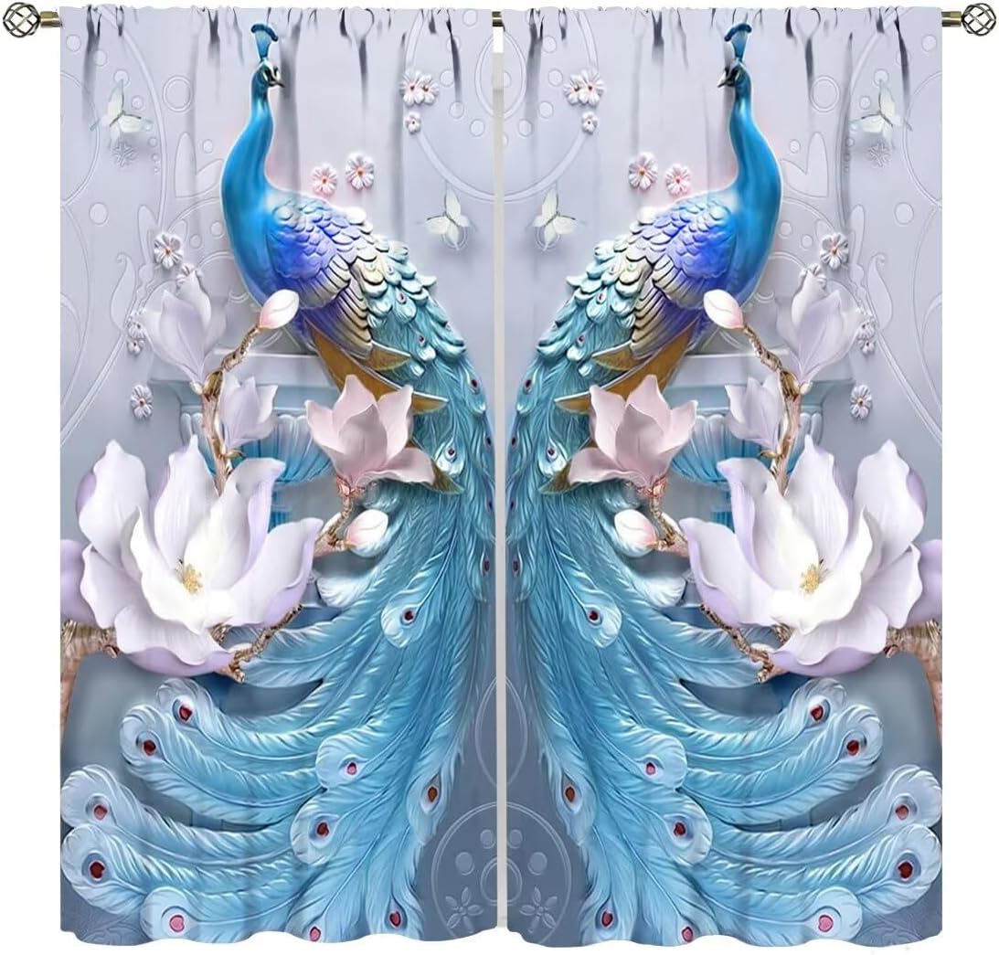 Nature Forest Curtains Woodland Nightscape Waterfall Moon Peacock Printed Polyester Fabric Bedroom Living Room Made Of Great Window Treatment W100*H130(CM)-Hooks&2PCS
Nature Forest Curtains Woodland Nightscape Waterfall Moon Peacock Printed Polyester Fabric Bedroom Living Room Made Of Great Window Treatment W100*H130(CM)-Hooks&2PCS