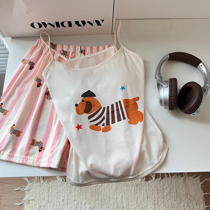 Women s Summer Pajama Set: Short Sleeve Camisole with Chest Pads, Korean Style, Pure Cotton, Round Neck 2: M, L
Women s Summer Pajama Set: Short Sleeve Camisole with Chest Pads, Korean Style, Pure Cotton, Round Neck 2: M, L