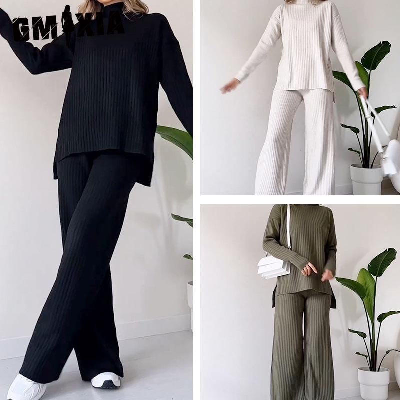 GMXIA Two-piece Set of Women s Fashionable Casual Straight-leg Pants with A Loose and Elegant High-neck Tapered Knitted Suit XXL слонова кістка
GMXIA Two-piece Set of Women s Fashionable Casual Straight-leg Pants with A Loose and Elegant High-neck Tapered Knitted Suit XXL слонова кістка