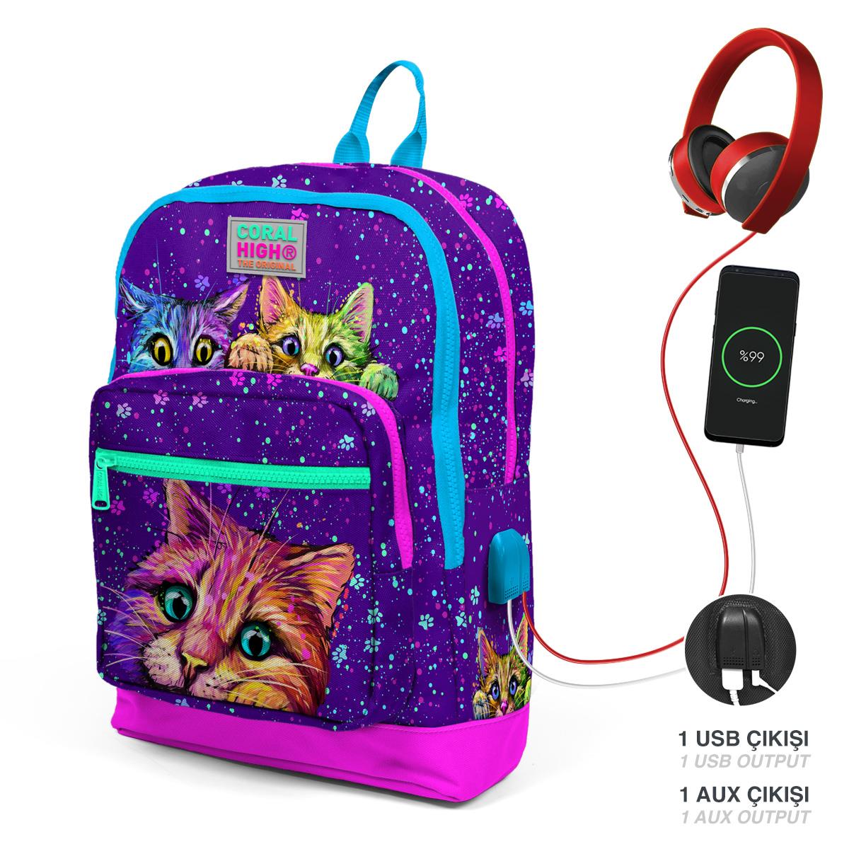 Школьный рюкзак Coral High Kids Фиолетовый Розовый Кот с четырьмя отделениями USB 23832
Школьный рюкзак Coral High Kids Фиолетовый Розовый Кот с четырьмя отделениями USB 23832