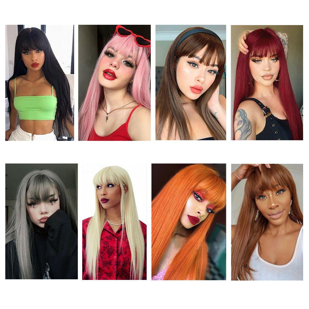 Extension Synthetic Fiber Multi-color Synthetic Hair Wig Long Straight Wig Women Wig with Bangs
Extension Synthetic Fiber Multi-color Synthetic Hair Wig Long Straight Wig Women Wig with Bangs