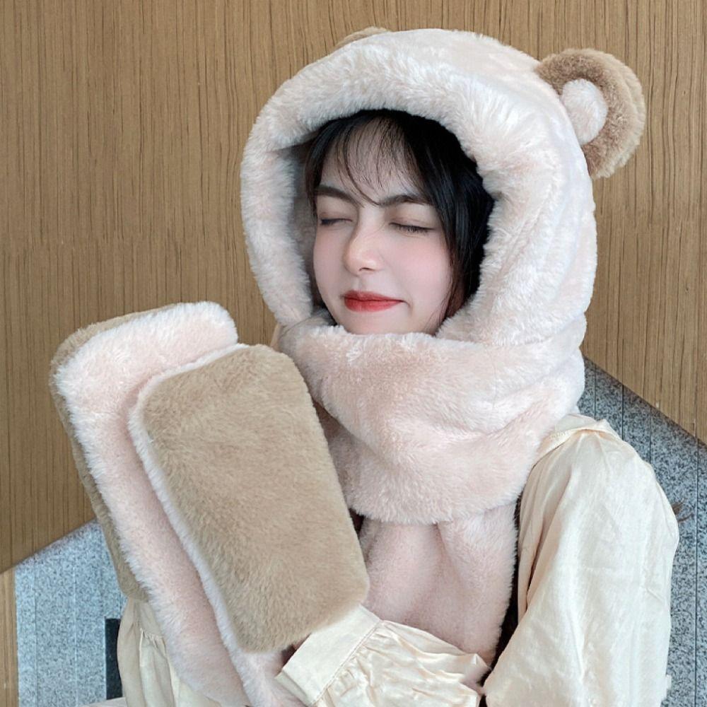 New Cartoon Bears Ears Hat Warm Windproof Winter Hooded Scarf Soft Ear Protection Cap Women бежевий
New Cartoon Bears Ears Hat Warm Windproof Winter Hooded Scarf Soft Ear Protection Cap Women бежевий