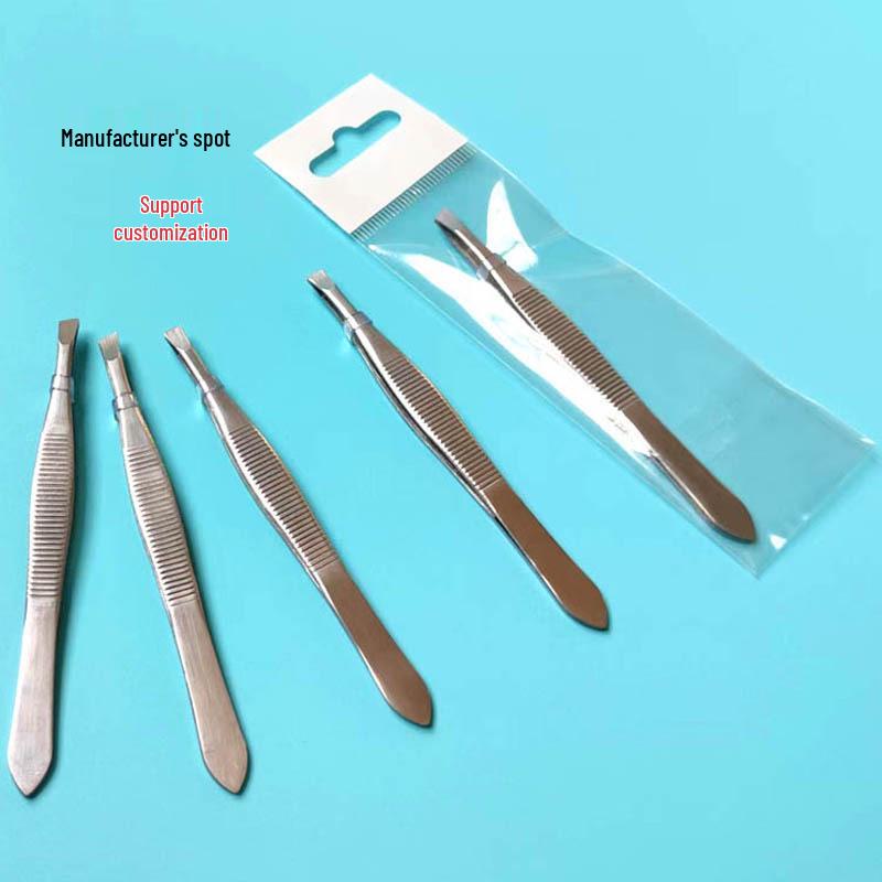 Silver Horizontal Stripe Slant & Straight Tip Eyebrow Tweezers - Stainless Steel Eyebrow Shaping Tools
Silver Horizontal Stripe Slant & Straight Tip Eyebrow Tweezers - Stainless Steel Eyebrow Shaping Tools