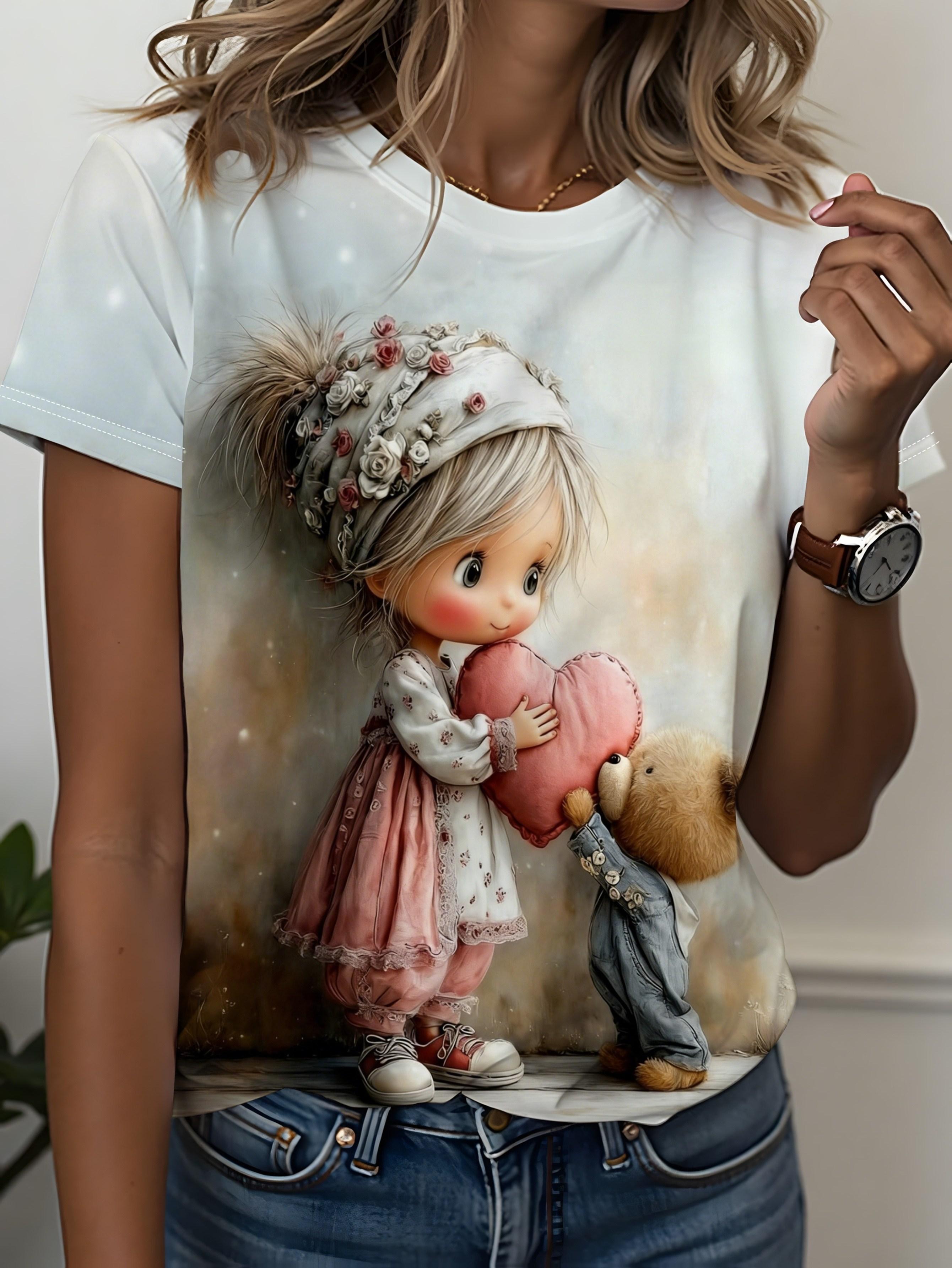 Biaomao Women S Apparel Heart-Holding And Bear Oil Painting T-Gentle And Soothing Round Neck Shirt Ideal for Spring. Summer. And Machine Washable M дубильна кора
Biaomao Women S Apparel Heart-Holding And Bear Oil Painting T-Gentle And Soothing Round Neck Shirt Ideal for Spring. Summer. And Machine Washable M дубильна кора