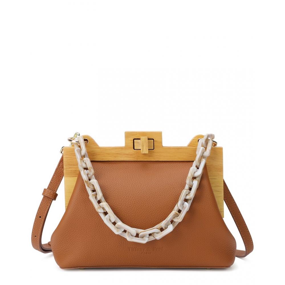 Сумка на плечо Tiffany Fred из натуральной кожи с рамкой из натурального дерева
Сумка на плечо Tiffany Fred из натуральной кожи с рамкой из натурального дерева