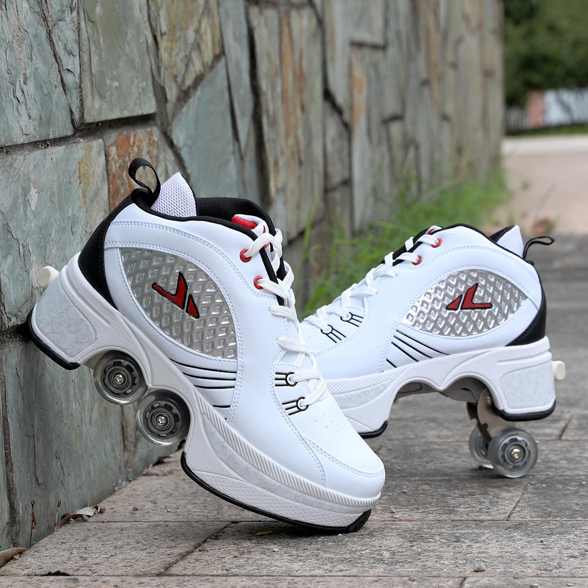 Kids Four-Wheel Roller Skate Shoes Casual Deformation Parkour Sneakers Skates Adult Stage personalized Sport Roller Skate Shoes 43 Foot length26.5cm
Kids Four-Wheel Roller Skate Shoes Casual Deformation Parkour Sneakers Skates Adult Stage personalized Sport Roller Skate Shoes 43 Foot length26.5cm