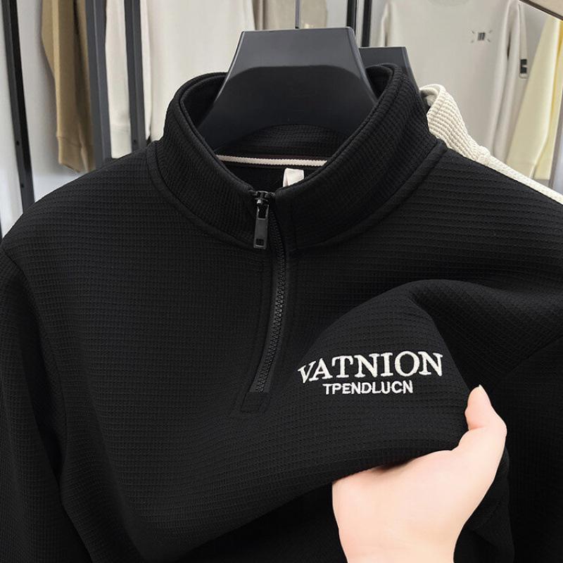 Men s Waffle Knit Fleece-Lined Half-Zip Pullover with Stand Collar - Autumn/Winter Long Sleeve Embroidered Sweatshirt L чорний
Men s Waffle Knit Fleece-Lined Half-Zip Pullover with Stand Collar - Autumn/Winter Long Sleeve Embroidered Sweatshirt L чорний
