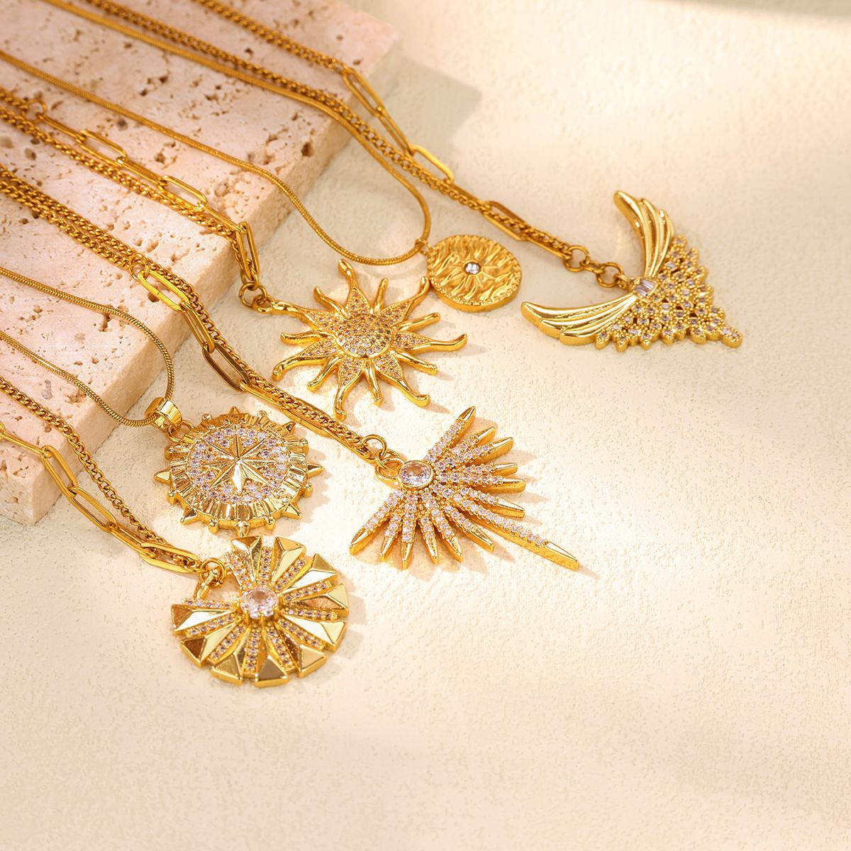 Stainless Steel Sun Pendant Necklace for Women Fashion Gold Color Zircon Charm Chain Necklaces Trendy Aesthetic Jewelry Gift
Stainless Steel Sun Pendant Necklace for Women Fashion Gold Color Zircon Charm Chain Necklaces Trendy Aesthetic Jewelry Gift
