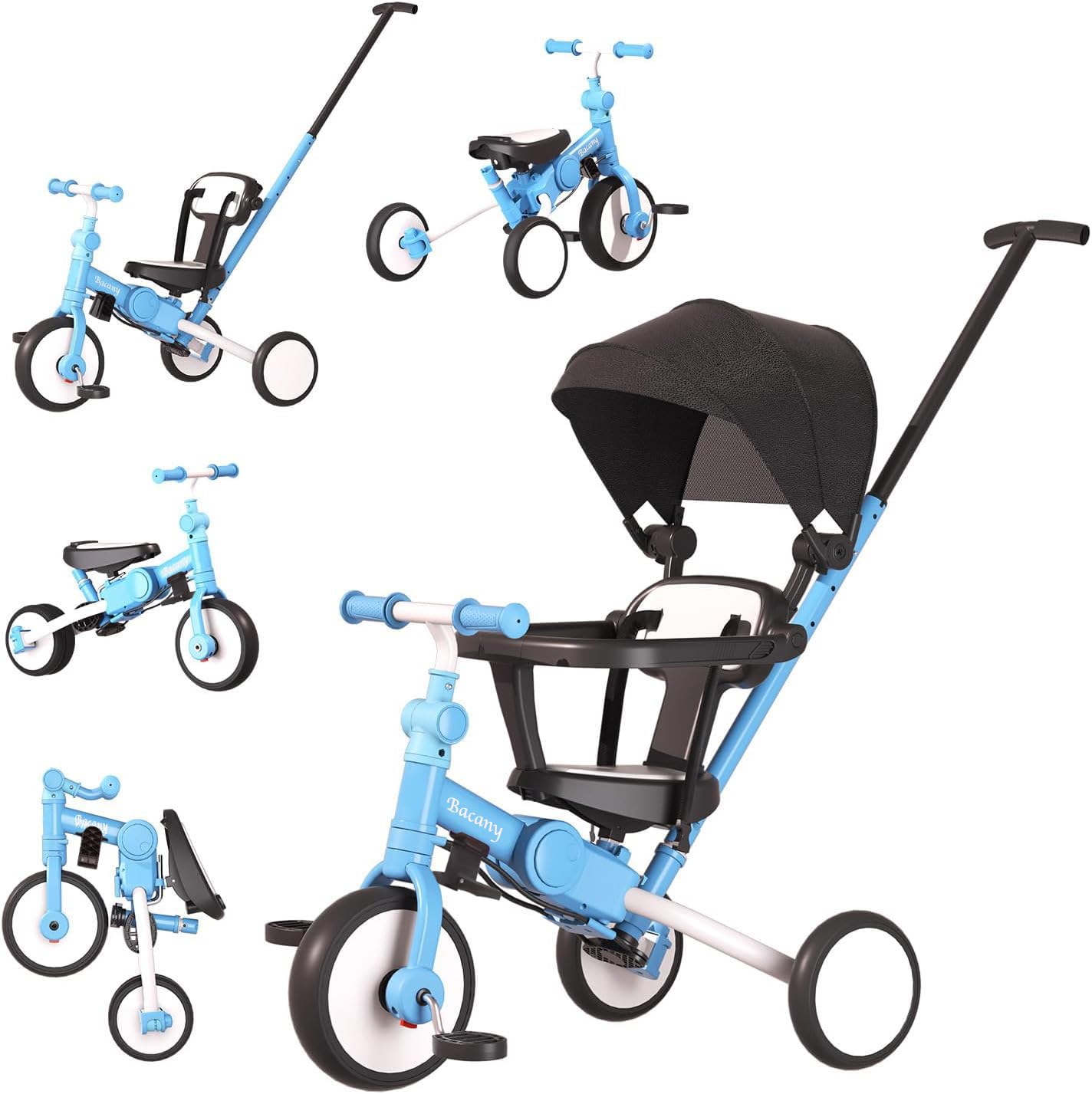 Bacany 7in1 трехколесный велосипед с толчком для бега и езды для малышей, детский праздничный ремень безопасности в комплекте, детский трехколесный велосипед, ступеньки, складной, стержень, стильный, 1-6 синий 
Bacany 7in1 трехколесный велосипед с толчком для бега и езды для малышей, детский праздничный ремень безопасности в комплекте, детский трехколесный велосипед, ступеньки, складной, стержень, стильный, 1-6 синий
