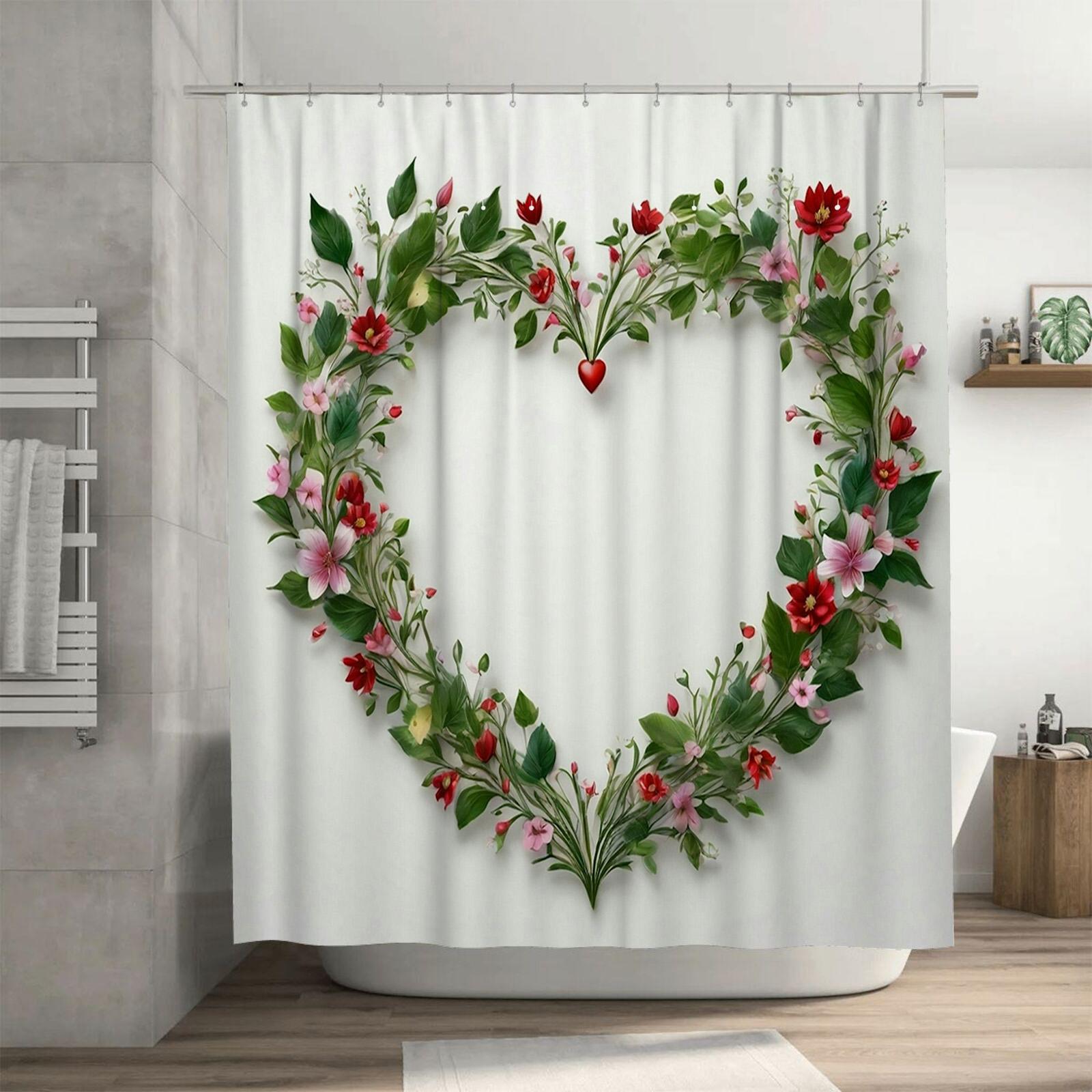 Floral Heart Design Waterproof Shower Curtain for Bathroom Decor, High-Quality Material and Easy to Clean 90X180cm(35x70in)
Floral Heart Design Waterproof Shower Curtain for Bathroom Decor, High-Quality Material and Easy to Clean 90X180cm(35x70in)