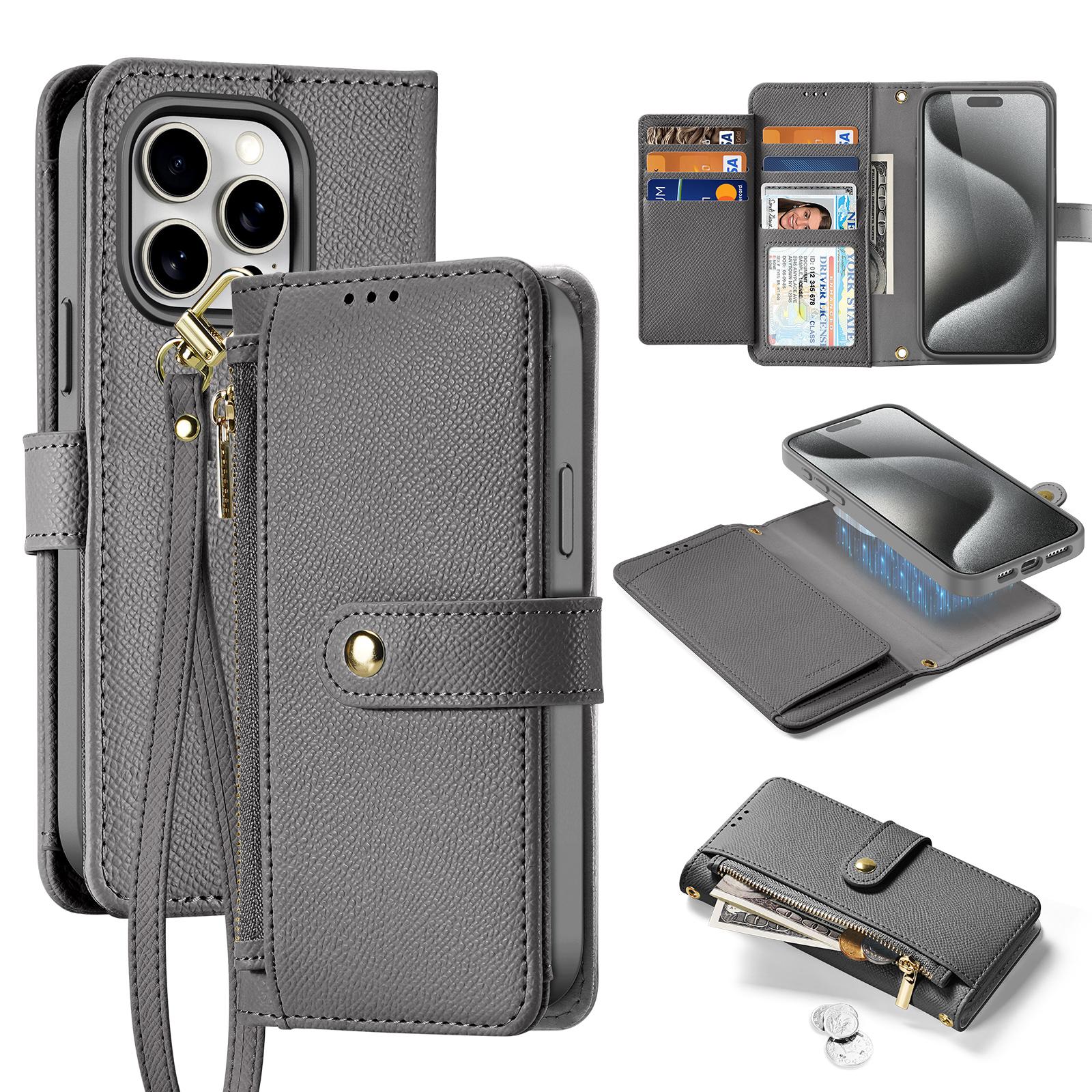 For iPhone 15 Pro Case DUX DUCIS Lawa Series Detachable Magnetic Cowhide Leather Cover Zipper Wallet Grey
For iPhone 15 Pro Case DUX DUCIS Lawa Series Detachable Magnetic Cowhide Leather Cover Zipper Wallet Grey