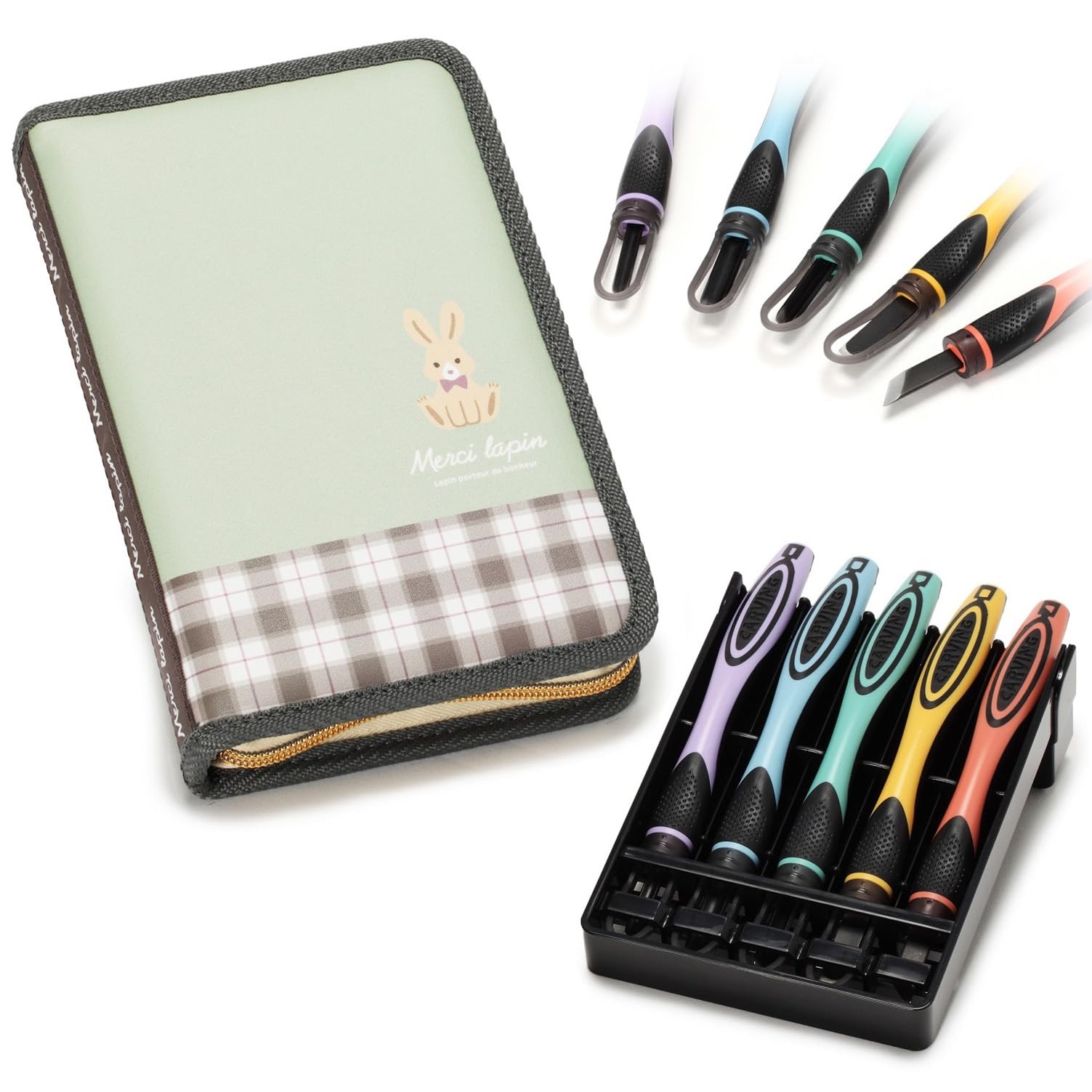 Moribe Creation 2WAYGRIP Набор долот с защитным кожухом Merci Lapin MARCI LAPIN Праворучный CKT-161
Moribe Creation 2WAYGRIP Набор долот с защитным кожухом Merci Lapin MARCI LAPIN Праворучный CKT-161