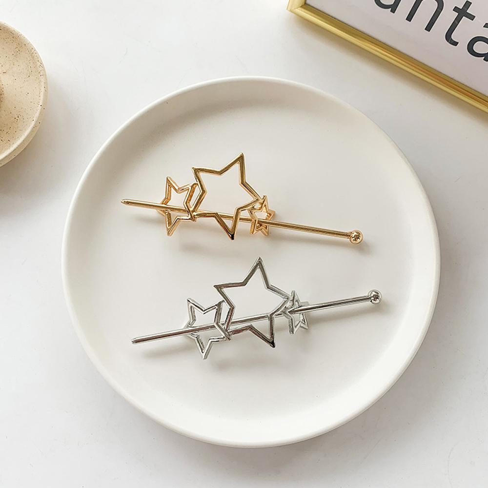 Minimalist Star Square Geometric Round Butterfly Hair Pins Hair Stick Hair Clip Ponytail Holder