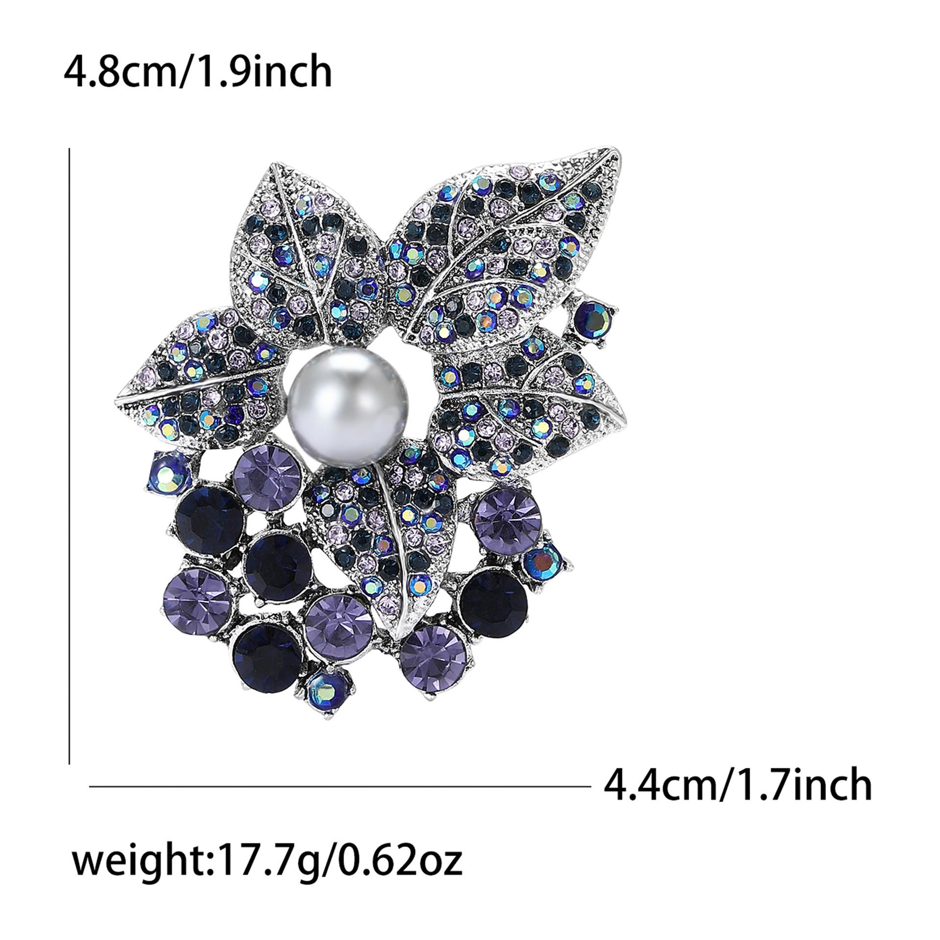 Модная брошь в виде листа из сплава со стразами, ретро-универсальная женская брошь для костюма, кардигана, корсажа, ювелирные изделия