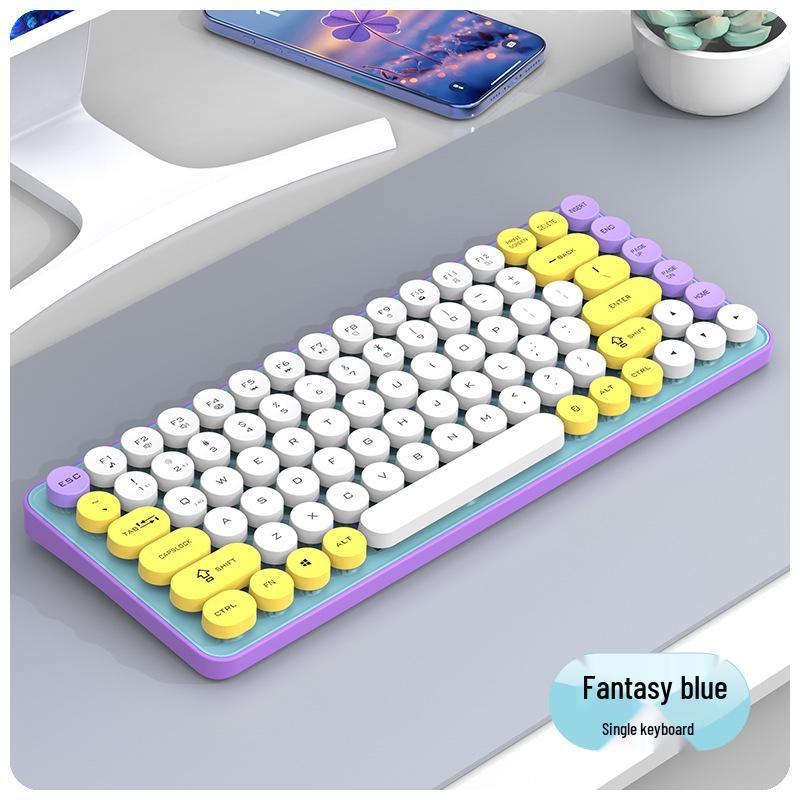 BT185 Dual-Mode Wireless Bluetooth Keyboard & Mouse Set - Punk Keycaps, Colorful, Fashionable Design, USB.
BT185 Dual-Mode Wireless Bluetooth Keyboard & Mouse Set - Punk Keycaps, Colorful, Fashionable Design, USB.