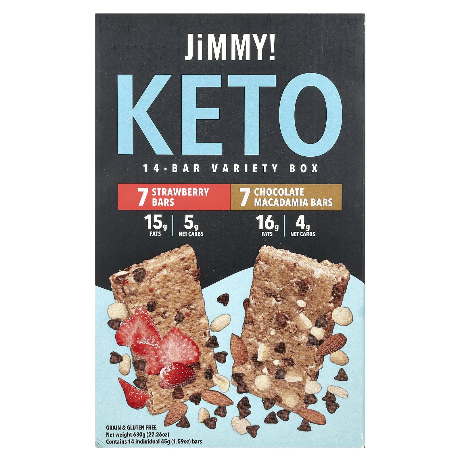 JiMMY!, Be Lean, bar benefits, protein bar, variety box, 14 bars, 45 g (1.59 oz) each
JiMMY!, Be Lean, bar benefits, protein bar, variety box, 14 bars, 45 g (1.59 oz) each