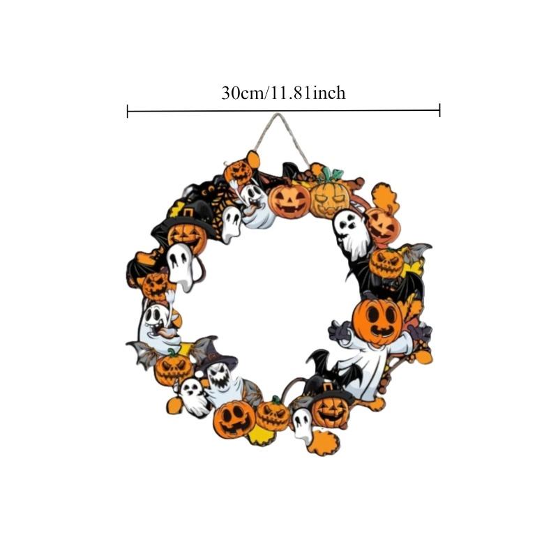 Halloween Wooden Wreath with Bats - Spooky Wall Hanging Decoration for Halloween Door Decor, English Text, Halloween Decoration
Halloween Wooden Wreath with Bats - Spooky Wall Hanging Decoration for Halloween Door Decor, English Text, Halloween Decoration