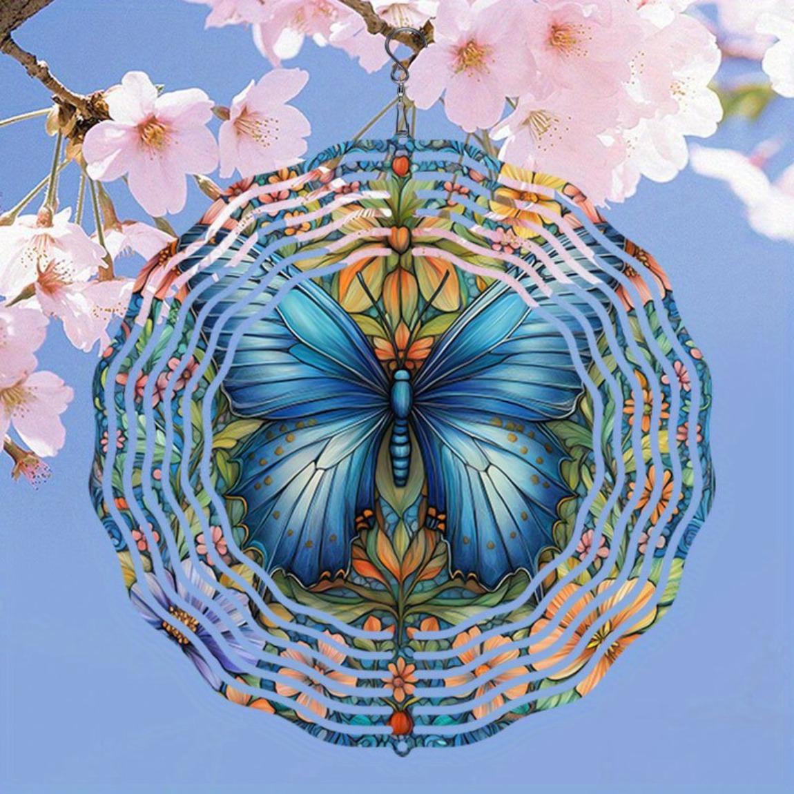 Blue Butterfly Daisy Mandala 3D Metal Wind Chime Outdoor Garden Decor with Golden Mirror Reflection and Bird Deterrent Hanging Ornament
Blue Butterfly Daisy Mandala 3D Metal Wind Chime Outdoor Garden Decor with Golden Mirror Reflection and Bird Deterrent Hanging Ornament