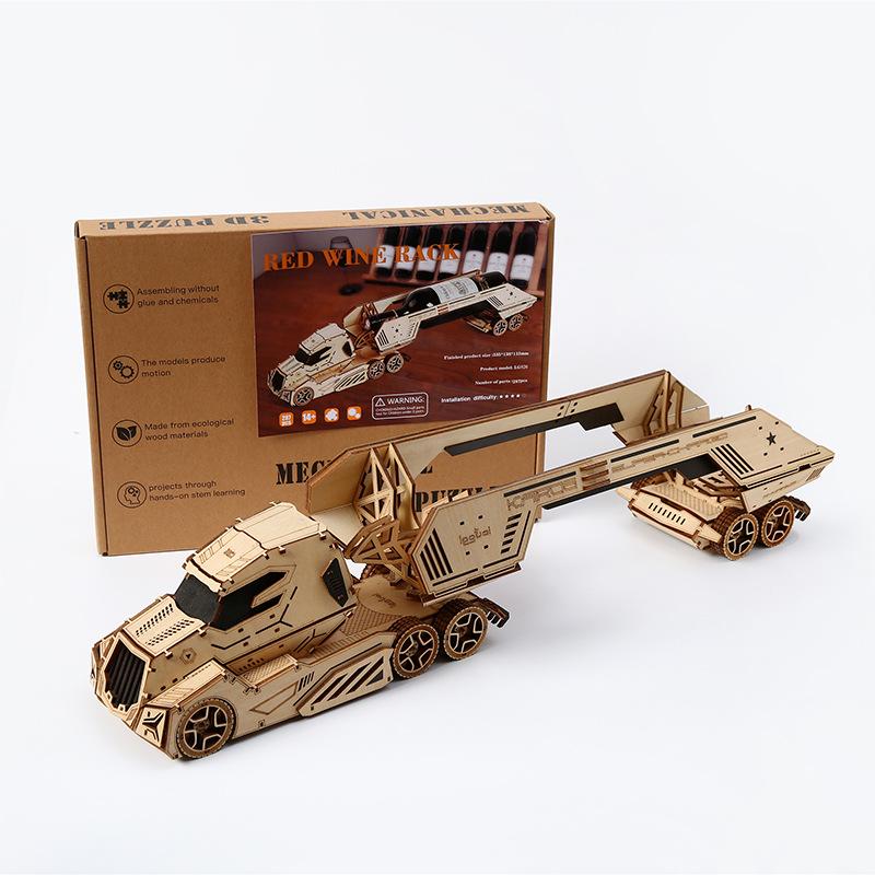 Wooden 3D Truck Puzzle & Wine Rack: DIY Educational Toy
Wooden 3D Truck Puzzle & Wine Rack: DIY Educational Toy