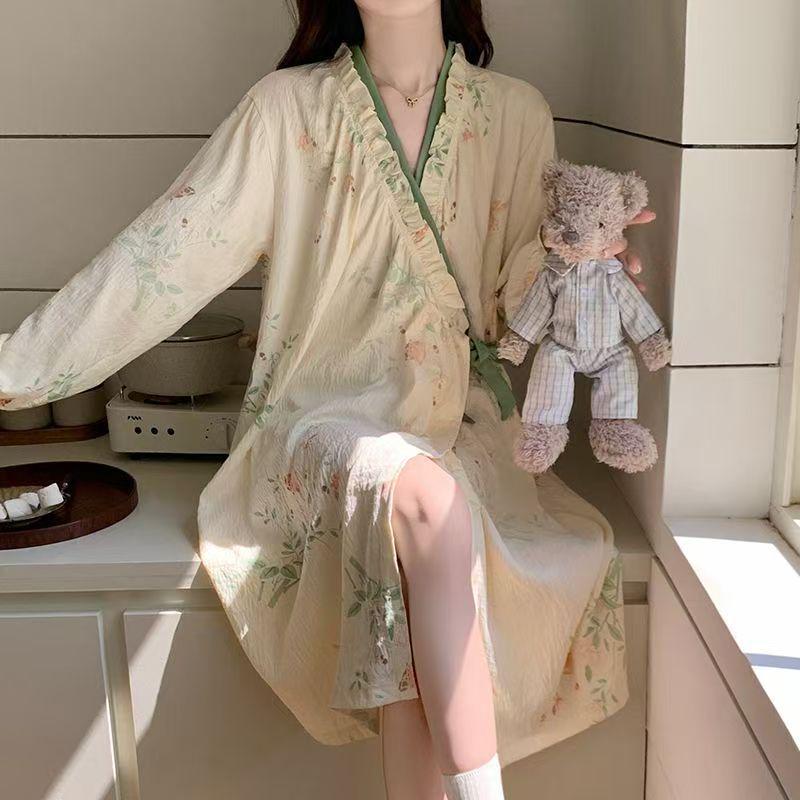 2026 Spring Cloud Cotton Tie-Up Long Sleeve Nightgown - Women s Cute, Comfortable, Wearable Outdoors One Size
2026 Spring Cloud Cotton Tie-Up Long Sleeve Nightgown - Women s Cute, Comfortable, Wearable Outdoors One Size