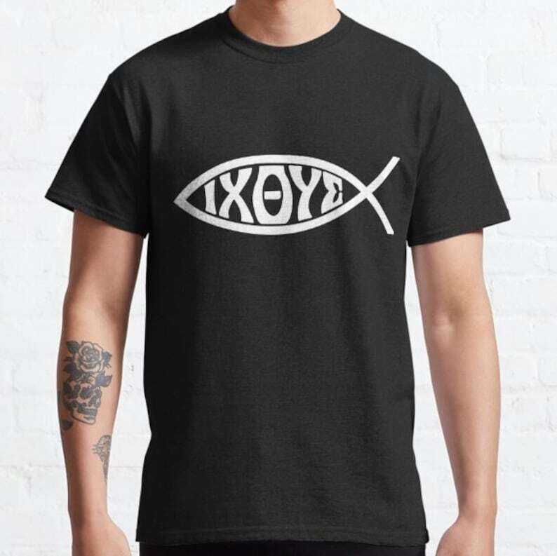 Ichthys or Ichtus IXOYE Christian Fish TShirt Unisex S-5XL Unisex T-Shirt M
Ichthys or Ichtus IXOYE Christian Fish TShirt Unisex S-5XL Unisex T-Shirt M