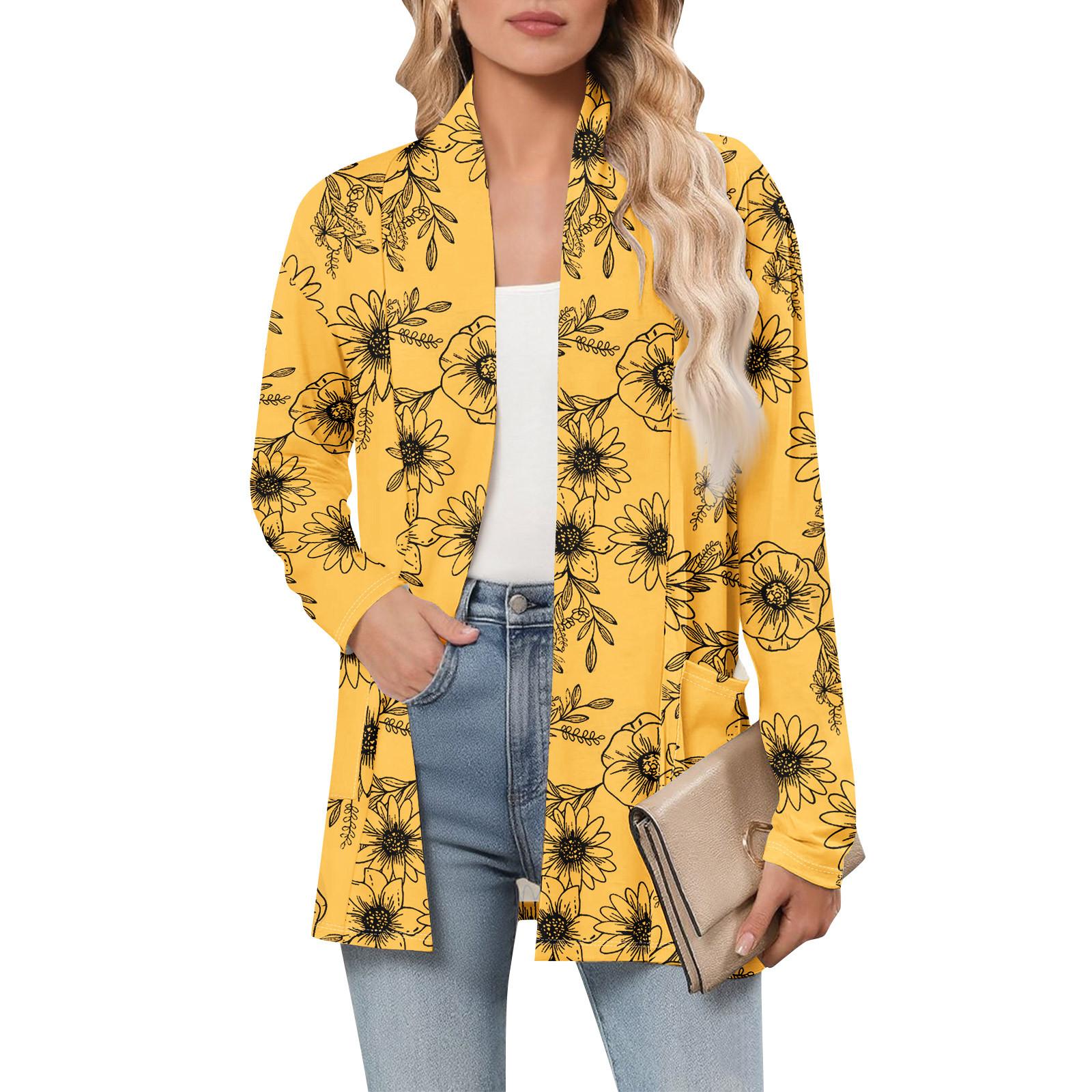 Women s Long Sleeve Cardigan V Neck Fashion Printed Shirt Lightweight Casual Loose Thin Cardigans With Pockets L жовтий
Women s Long Sleeve Cardigan V Neck Fashion Printed Shirt Lightweight Casual Loose Thin Cardigans With Pockets L жовтий