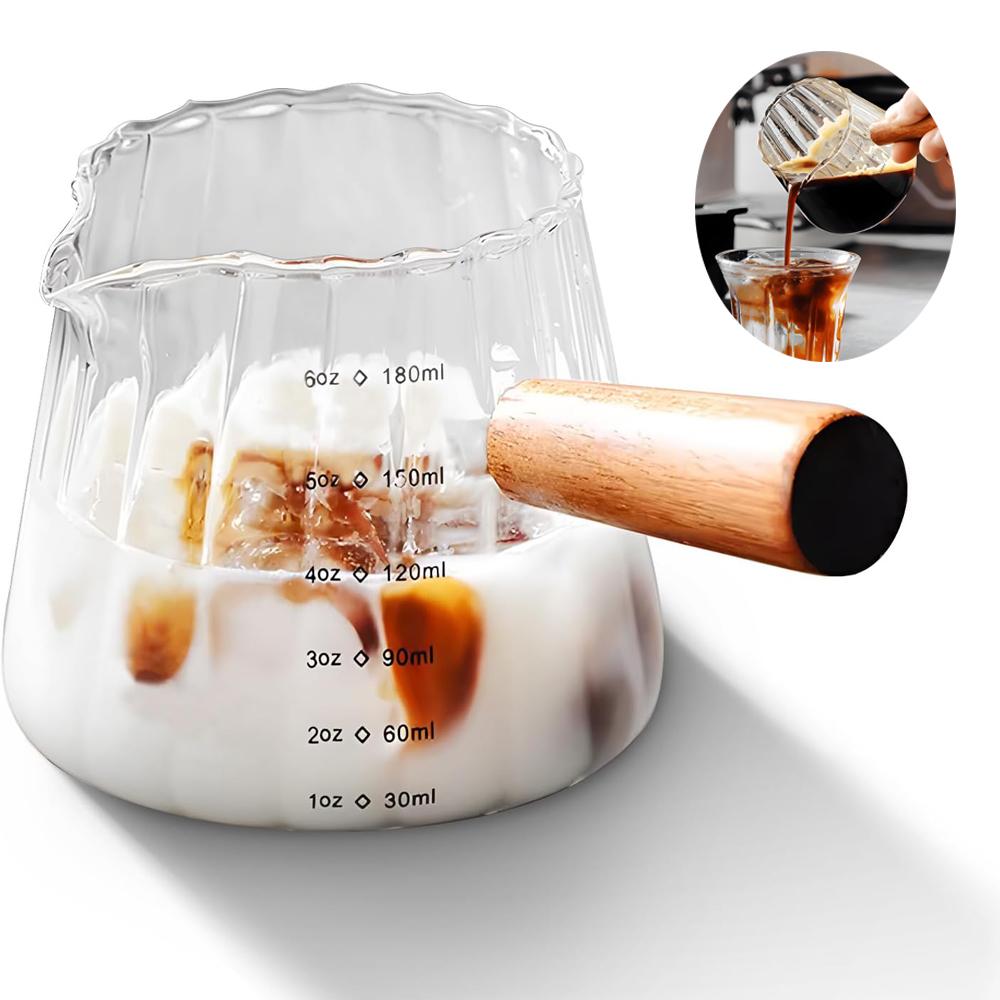180ML/6 Oz Measuring Cup with Wooden Handle Glass Coffee Extraction Cup with Scale Dishwasher Safe High Temperature Resistant
180ML/6 Oz Measuring Cup with Wooden Handle Glass Coffee Extraction Cup with Scale Dishwasher Safe High Temperature Resistant