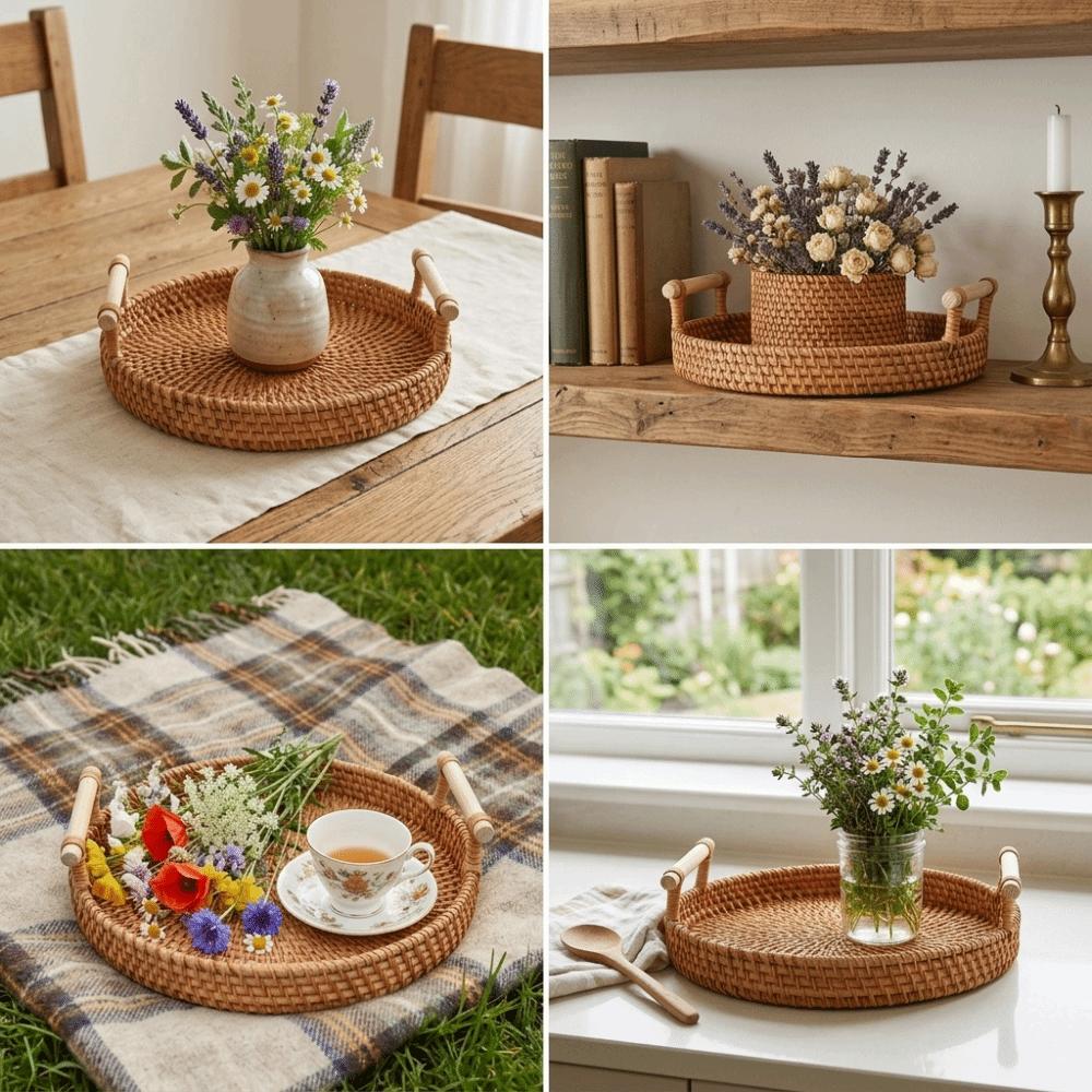 Natural Texture Fruit Plate With Hand Grip Snack Plate Breathable Woven Holder Afternoon Tea Diameter:22cm
Natural Texture Fruit Plate With Hand Grip Snack Plate Breathable Woven Holder Afternoon Tea Diameter:22cm