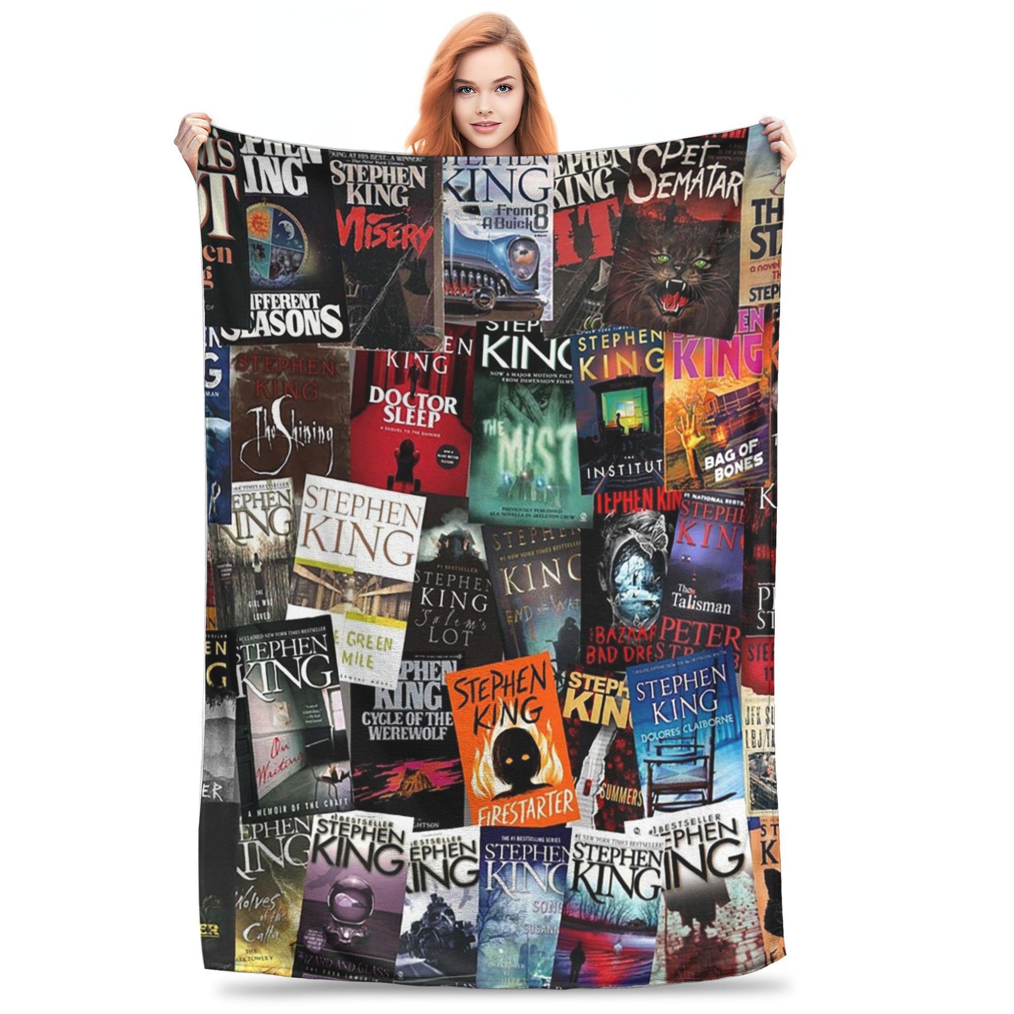 Stephen King Book Covers, Horror Bookworm Blankets Soft Warm Flannel Throw Blanket Bedspread for Bed Living room Picnic Travel 30x40in
Stephen King Book Covers, Horror Bookworm Blankets Soft Warm Flannel Throw Blanket Bedspread for Bed Living room Picnic Travel 30x40in