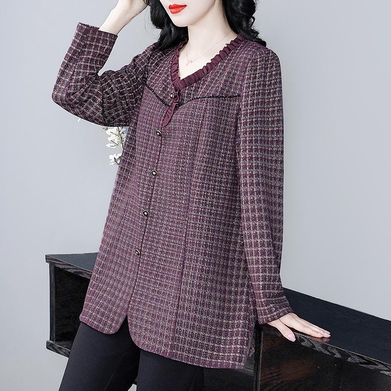 Autumn/Winter Plus Size Plaid Woolen Long Sleeve Shirt for Middle-Aged Women 5XL (200-240 jin)
Autumn/Winter Plus Size Plaid Woolen Long Sleeve Shirt for Middle-Aged Women 5XL (200-240 jin)