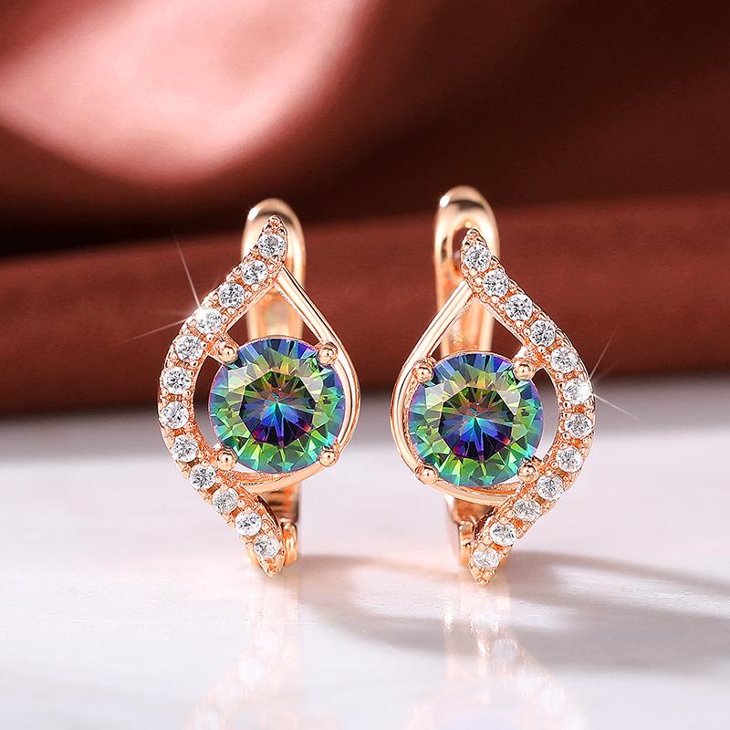 Huitan New Rose Gold Color Women s Hoop Earrings with Colored Cubic Zirconia Fashion Luxury Female Accessories Wedding Zircon
Huitan New Rose Gold Color Women s Hoop Earrings with Colored Cubic Zirconia Fashion Luxury Female Accessories Wedding Zircon