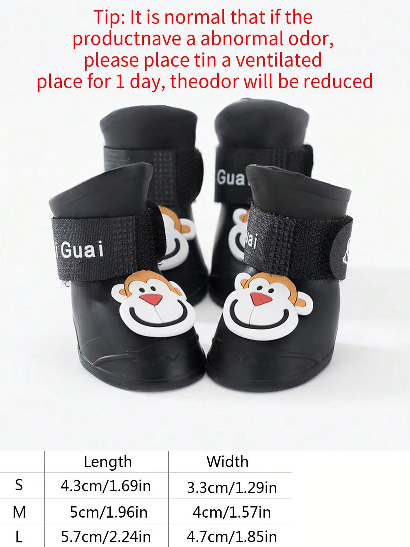 4 sets of cartoon patterned shoes for pets going out, suitable for small and medium-sized pets S розовый
4 sets of cartoon patterned shoes for pets going out, suitable for small and medium-sized pets S розовый