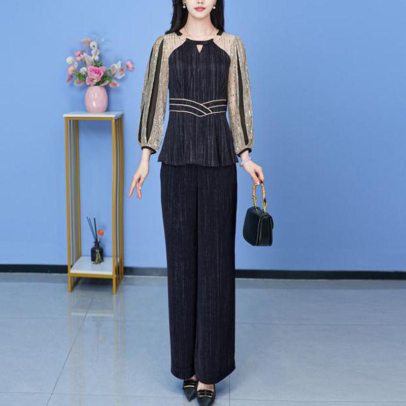 Женский модный весенний костюм-двойка для похудения 2025: Комплект из топа с разрезами и брюк широкого кроя L (100-115 jin)
Женский модный весенний костюм-двойка для похудения 2025: Комплект из топа с разрезами и брюк широкого кроя L (100-115 jin)