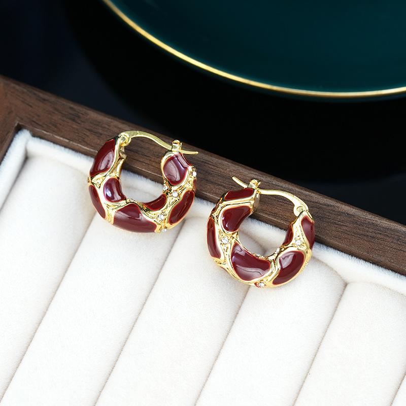 French Enamel Hoop Earrings - Women s Luxury Retro Circle Drip Oil Fashion Jewelry 14k чёрный
French Enamel Hoop Earrings - Women s Luxury Retro Circle Drip Oil Fashion Jewelry 14k чёрный