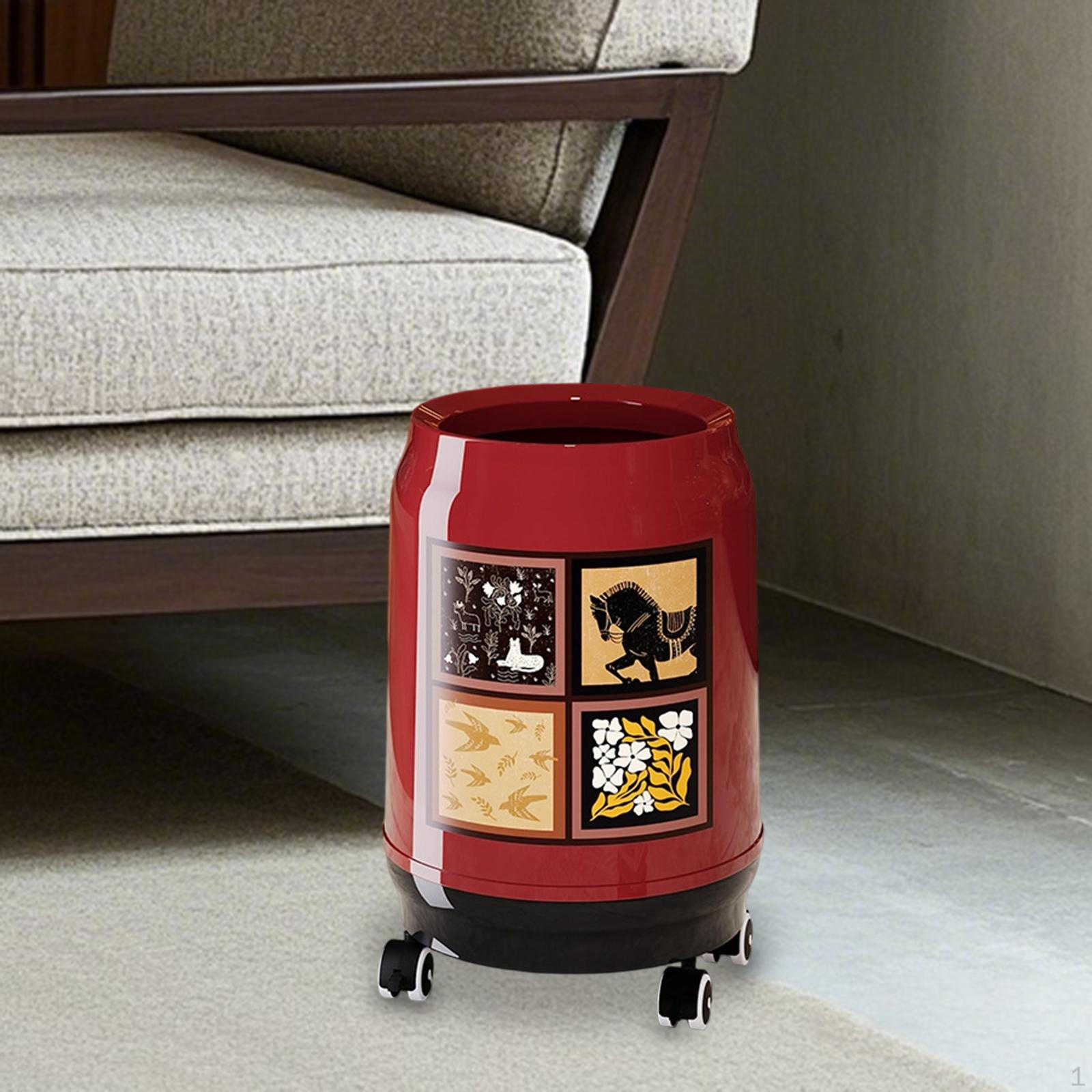 Decorative Large Capacity Trash Can with Universal Wheels for Kitchen, Vanity, Garage, RV. Open S Red
Decorative Large Capacity Trash Can with Universal Wheels for Kitchen, Vanity, Garage, RV. Open S Red