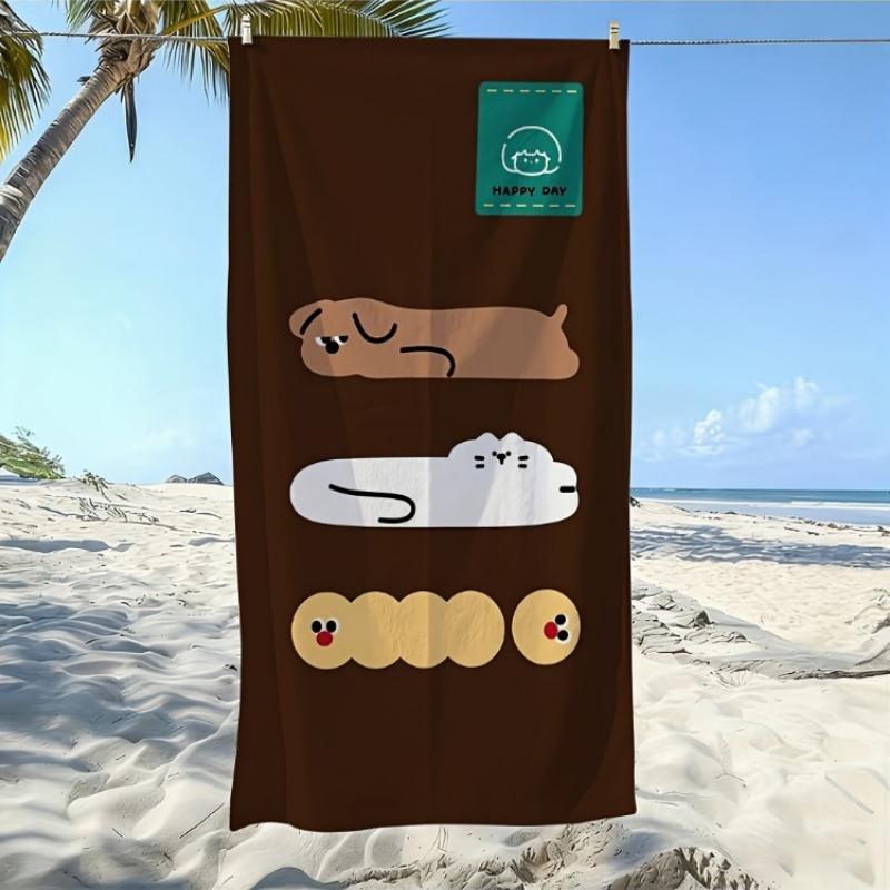 2D Flat - 1pc, Beach Towel with Three Cute Animals And Happy Day Logo, Soft And Skin-Friendly, Lint-Free, Easy to Clean, Durable W30*H60(CM)
2D Flat - 1pc, Beach Towel with Three Cute Animals And Happy Day Logo, Soft And Skin-Friendly, Lint-Free, Easy to Clean, Durable W30*H60(CM)